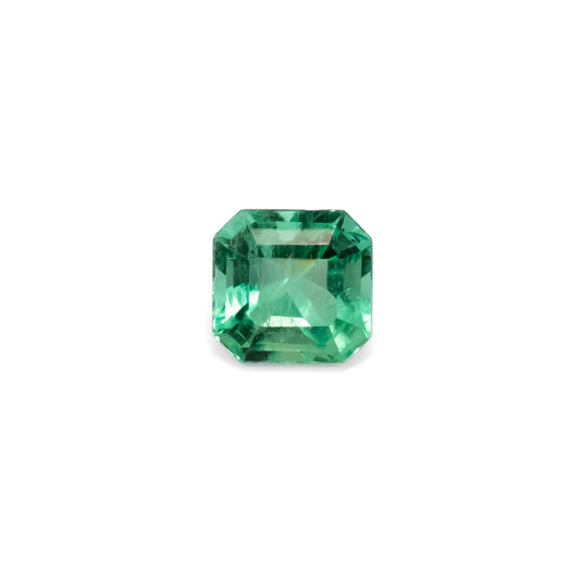 front view of 1.26CT Natural Colombian Emerald – Emerald Cut Vivid Green Gemstone