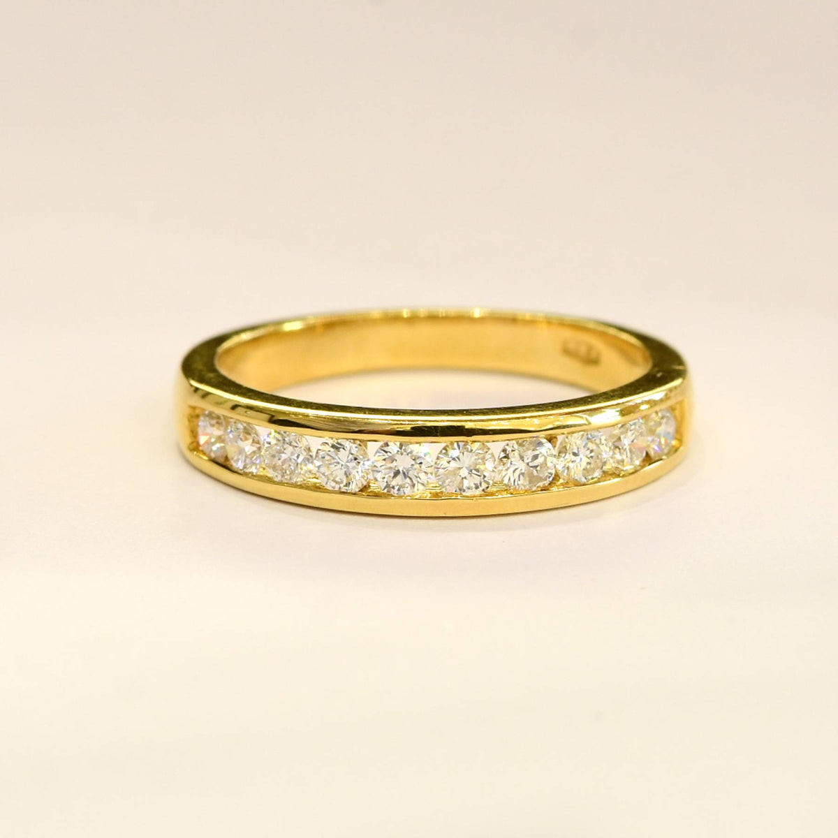2.0ct Diamond 3 Stone Ring and Half Eternity band Set in 18K