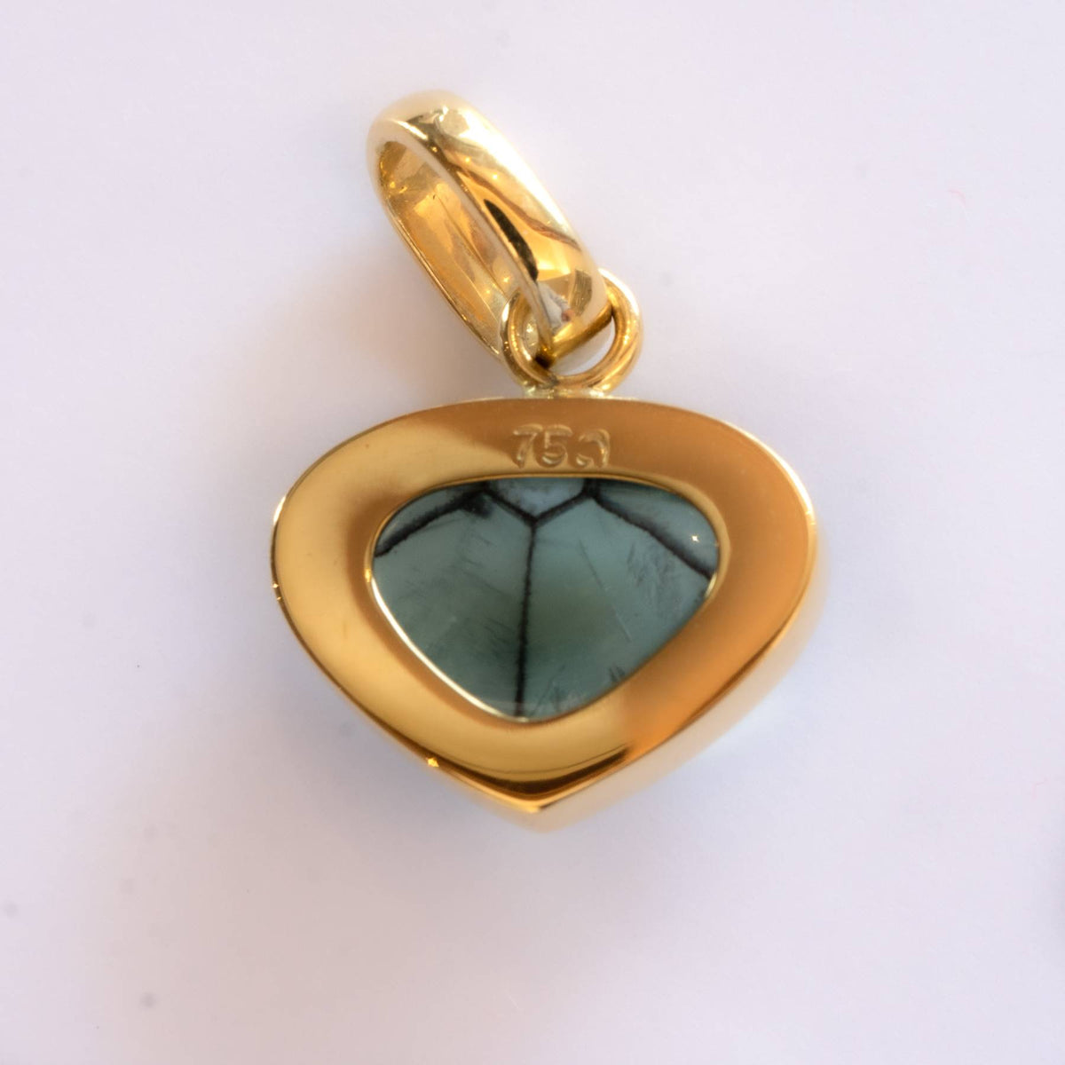 5.28ct Natural Colombian Emerald Trapiche Pendant in 18K Yellow Gold
