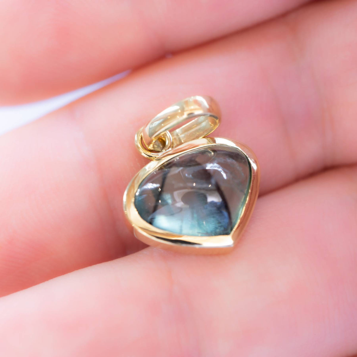 5.28ct Natural Colombian Emerald Trapiche Pendant in 18K Yellow Gold