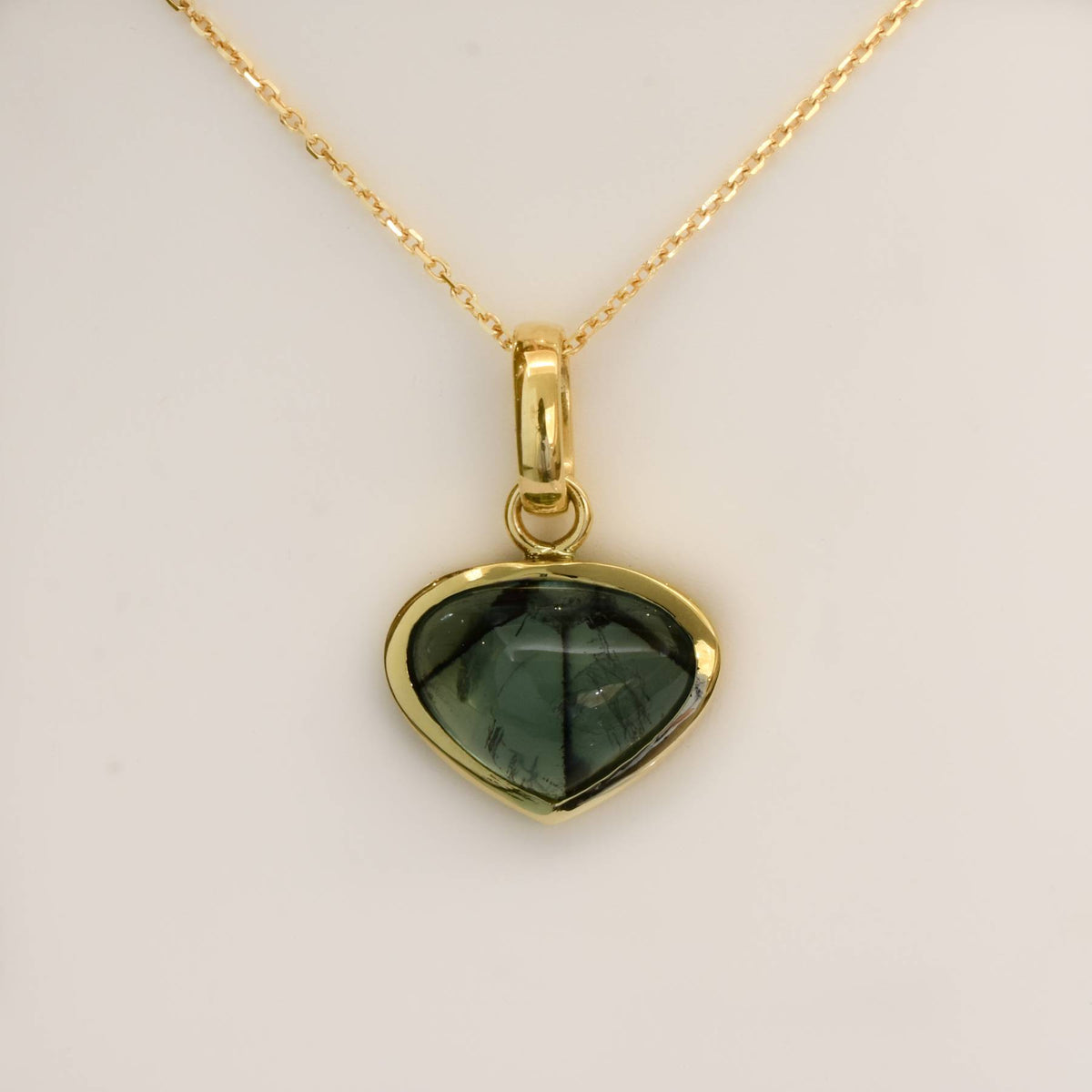 5.28ct Natural Colombian Emerald Trapiche Pendant in 18K Yellow Gold