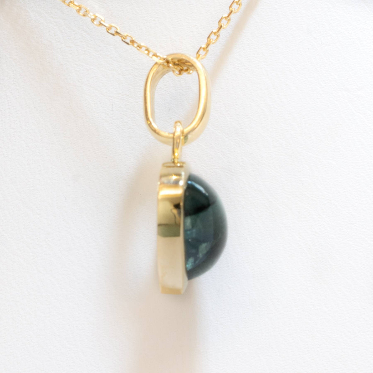 Natural Colombian Emerald Trapiche Pendant in 18K Yellow Gold