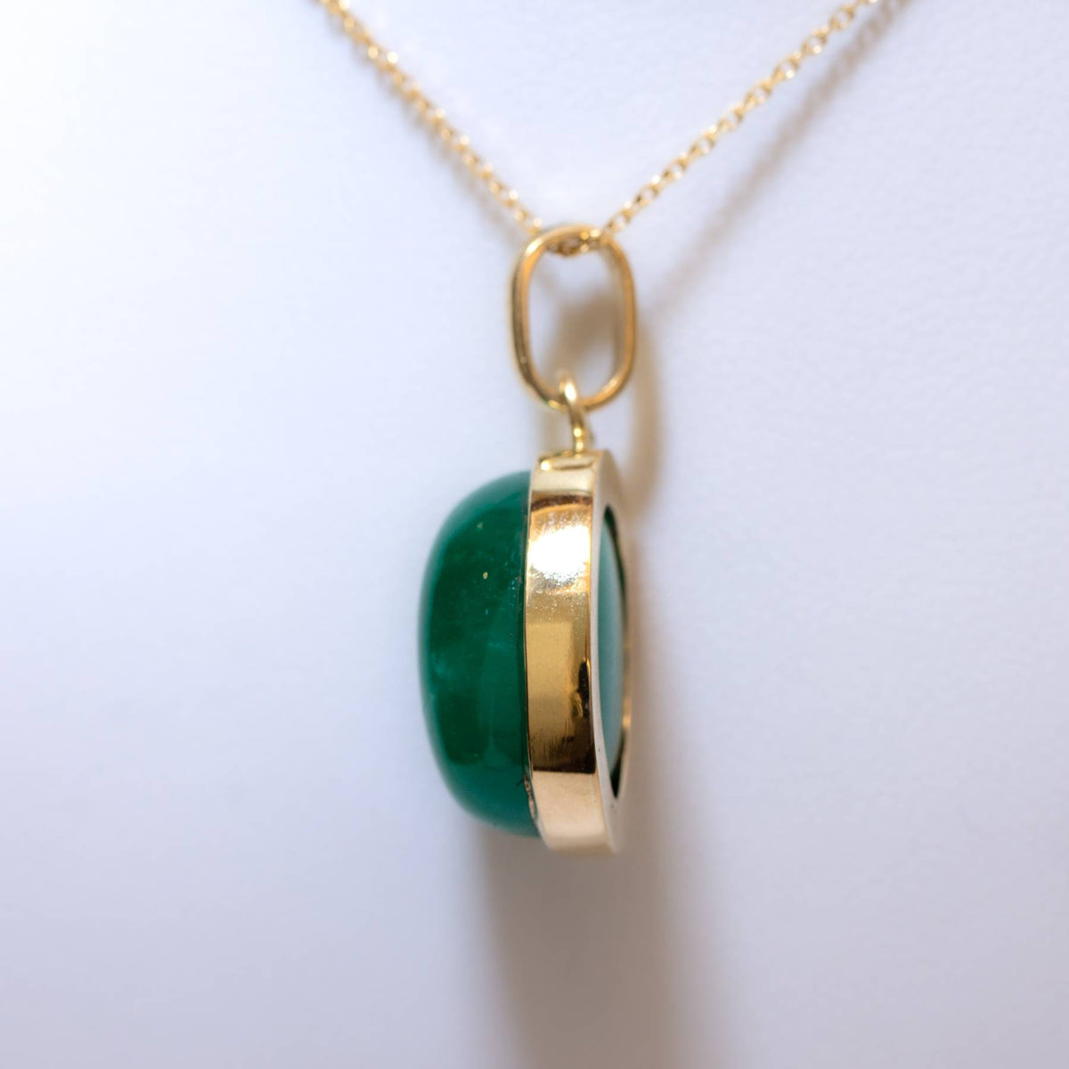 19.6ct Natural Large Colombian Emerald Pendant in 18K Yellow Gold