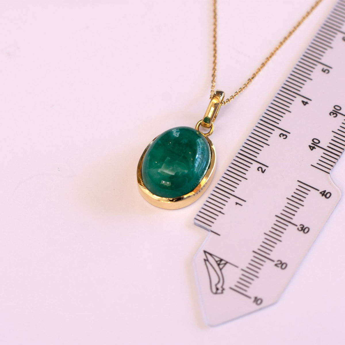 19.6ct Natural Large Colombian Emerald Pendant in 18K Yellow Gold