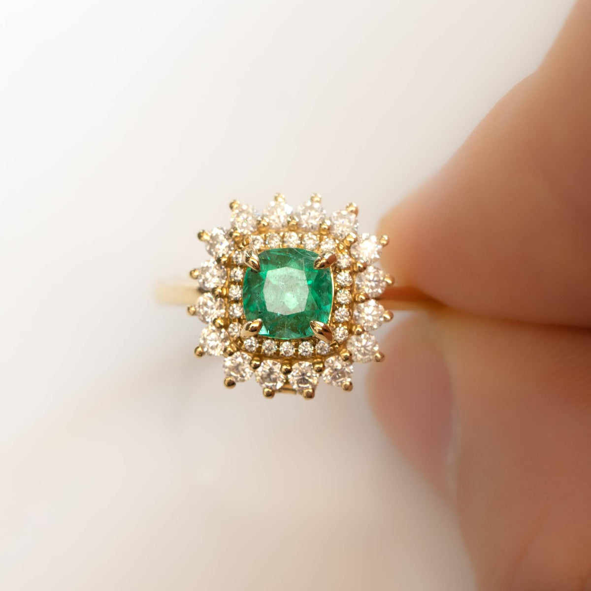 Natural Colombian Emerald Two Way Use Ring and Pendant