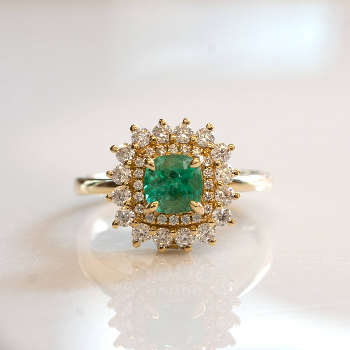Natural Colombian Emerald Two Way Use Ring and Pendant