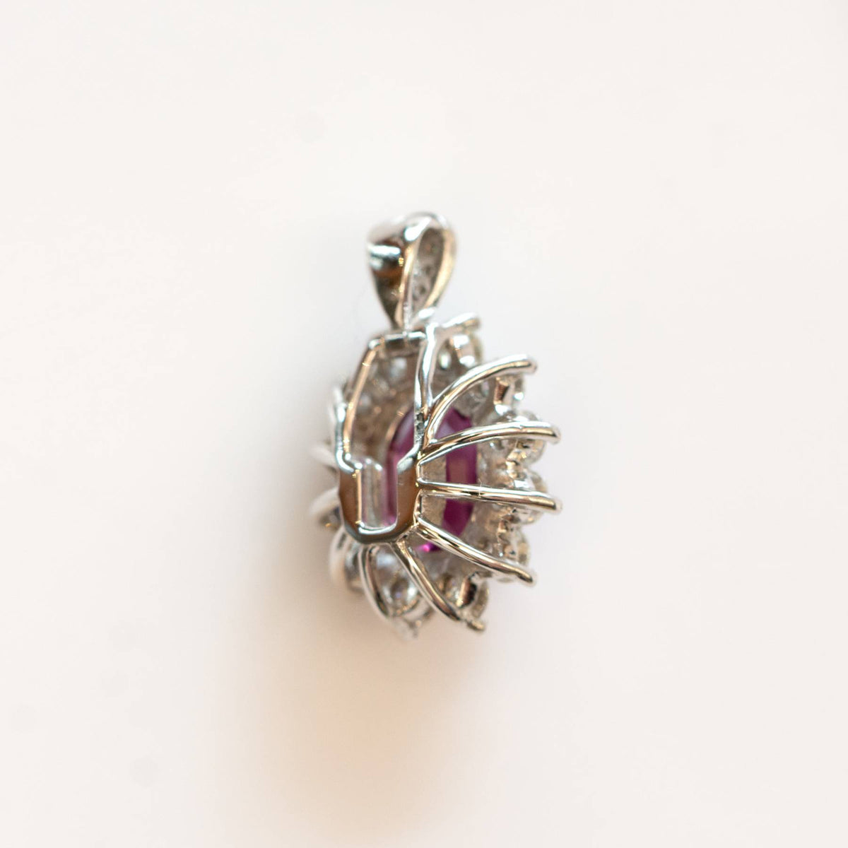 Natural Spinel Convertible Halo Ring and Pendant in 9ct White Gold