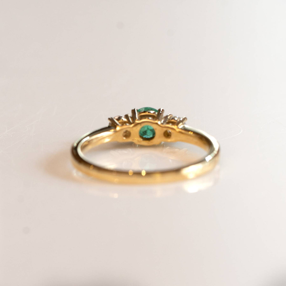 Natural Colombian Emerald and Moissanite Ring