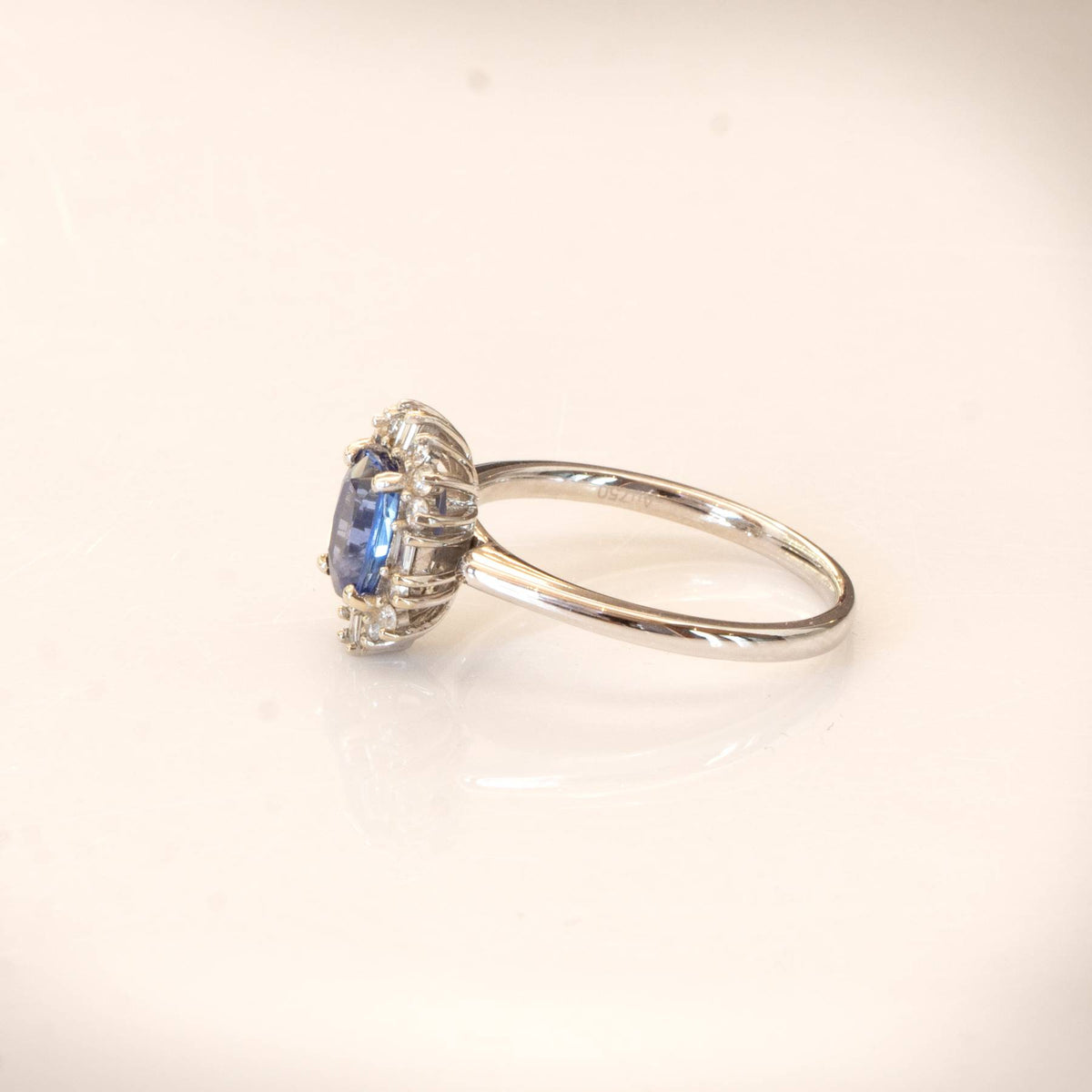 Natural Blue Sapphire and Diamond Ring and Pendant in 18ct Gold