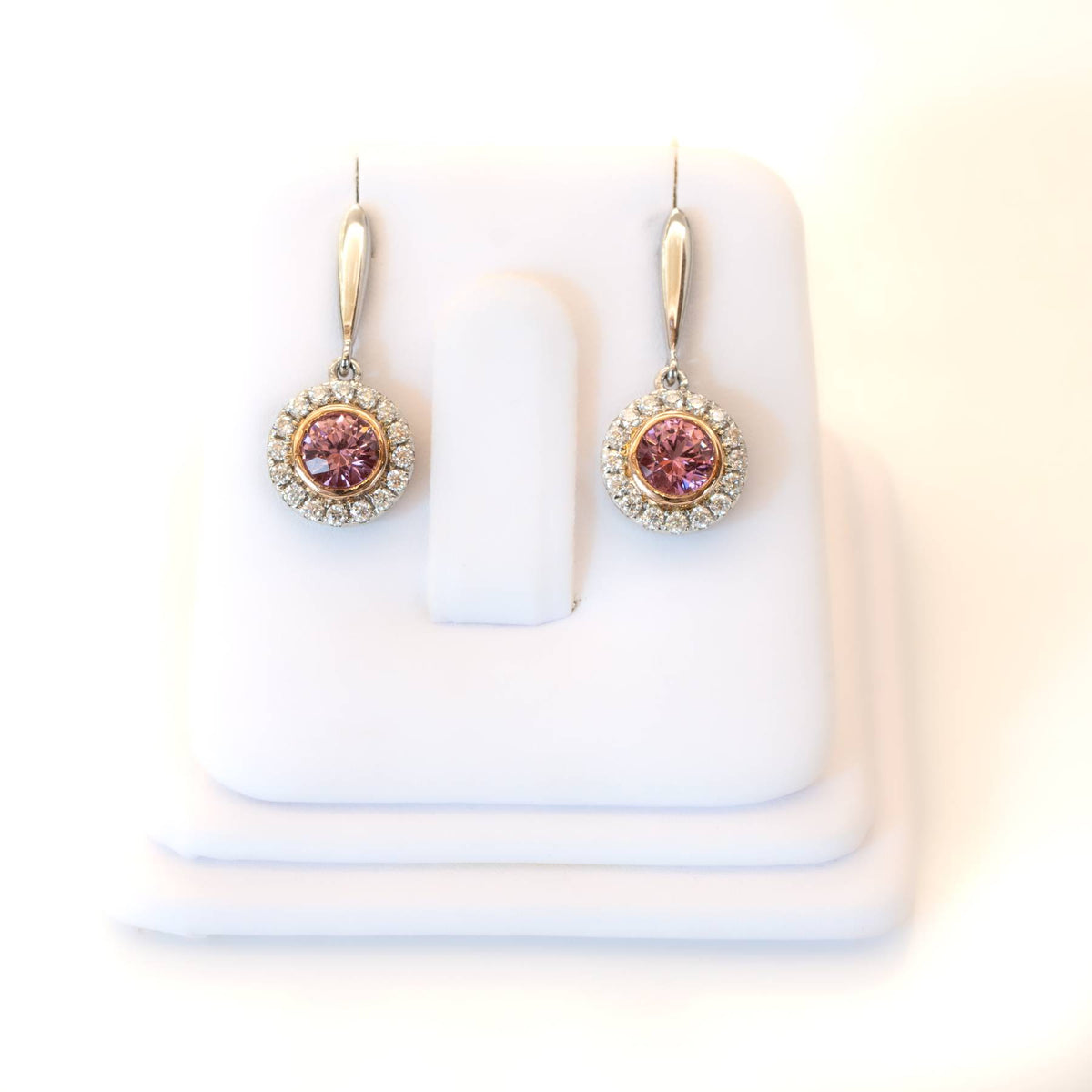 Natural Pink Spinel Dangling Earring in 9Ct Gold