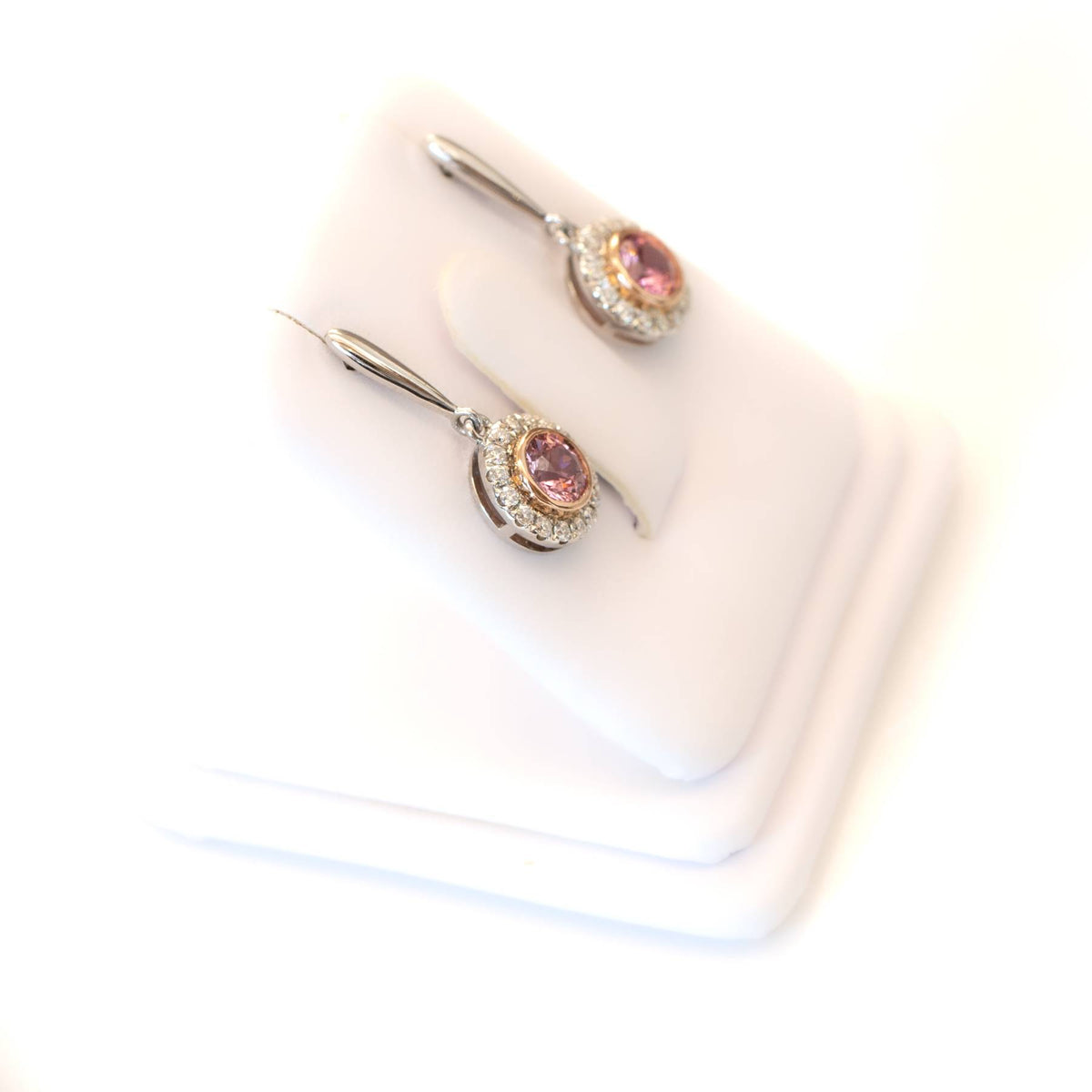 Natural Pink Spinel Dangling Earring in 9Ct Gold