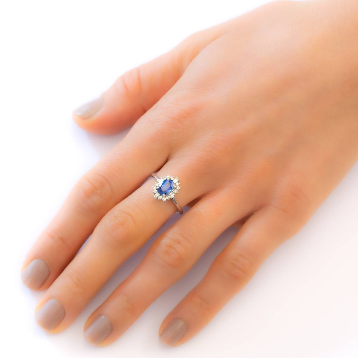 Natural Blue Sapphire and Diamond Ring and Pendant in 18ct Gold