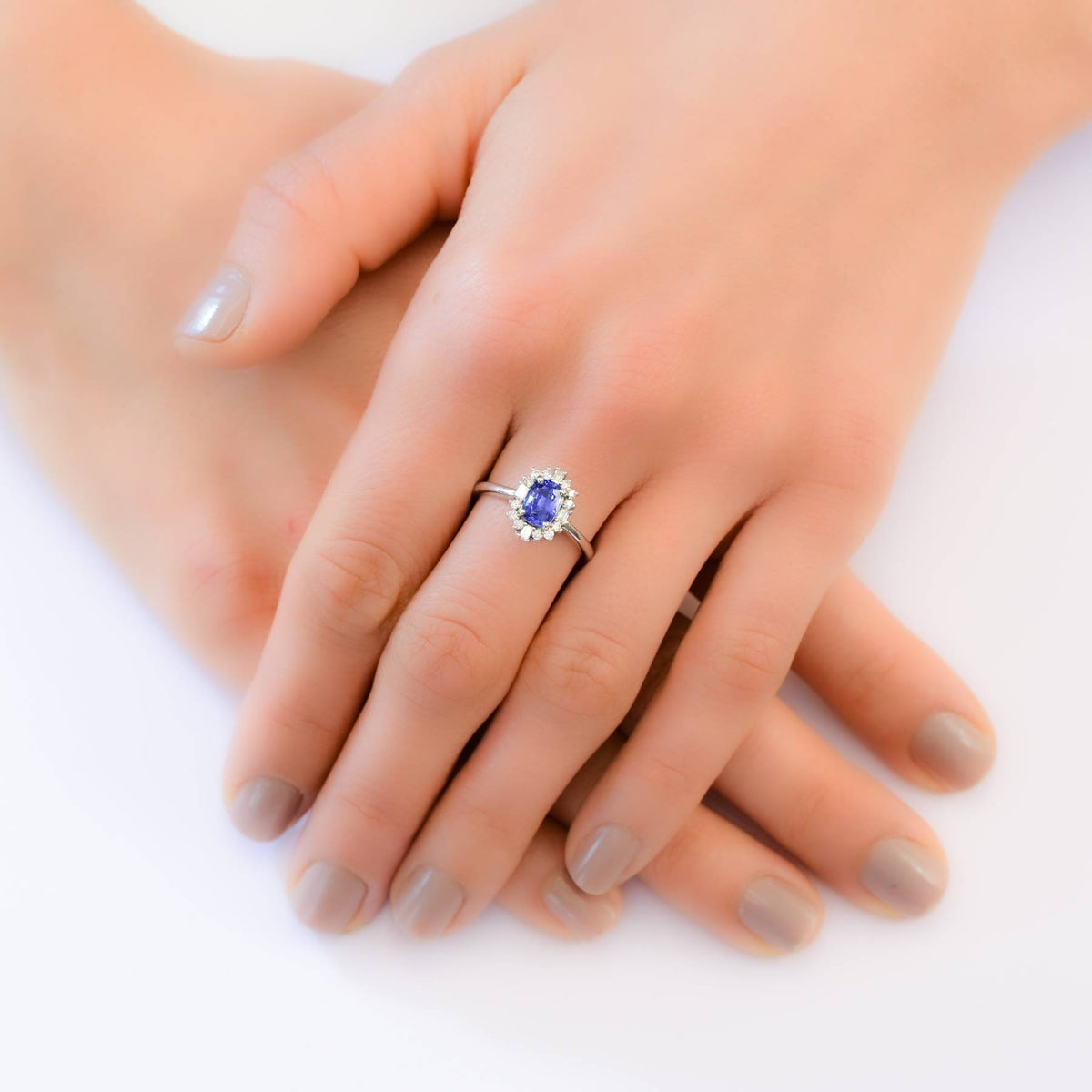 Natural Blue Sapphire and Diamond Ring and Pendant in 18ct Gold