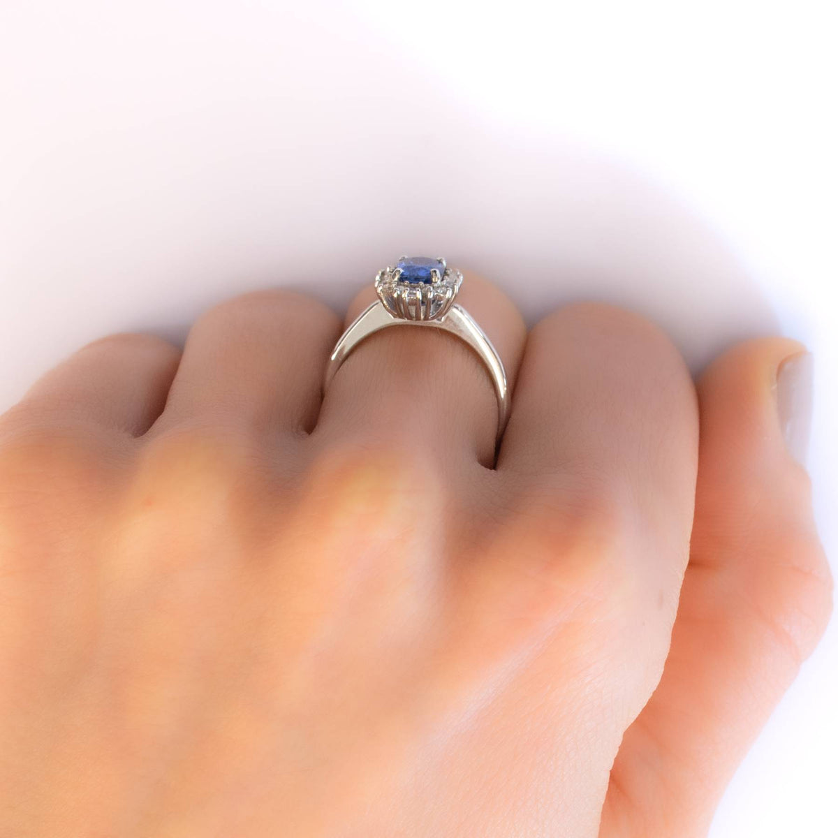 Natural Blue Sapphire and Diamond Ring and Pendant in 18ct Gold