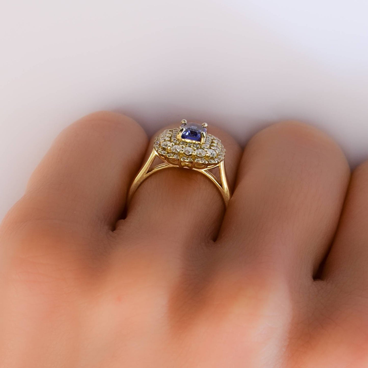 Natural Blue Ceylon Sapphire Convertible Pendant and Ring