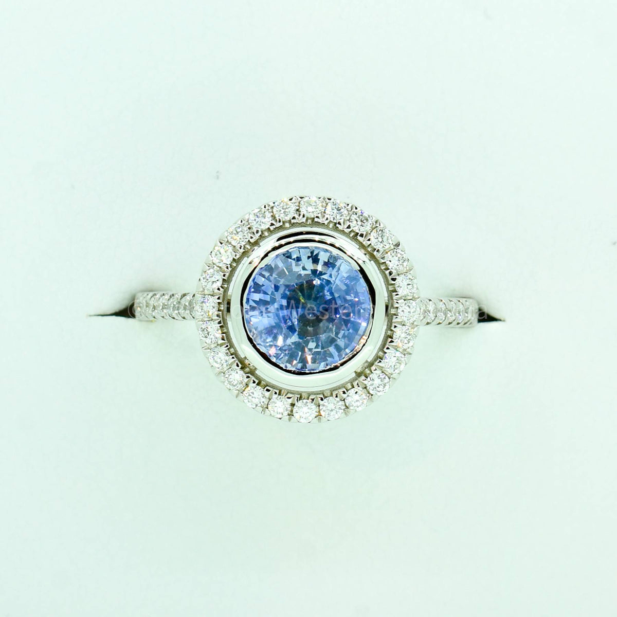 2.06ct Ceylon Light Cornflower Blue Sapphire and Diamond Ring