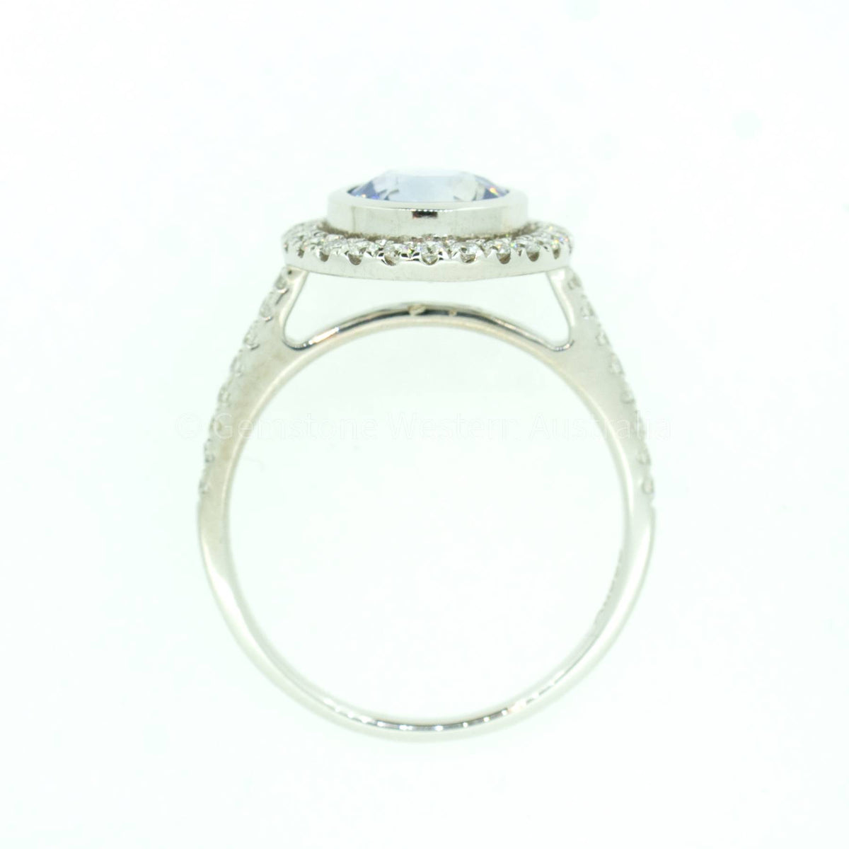 2.06ct Ceylon Light Cornflower Blue Sapphire and Diamond Ring