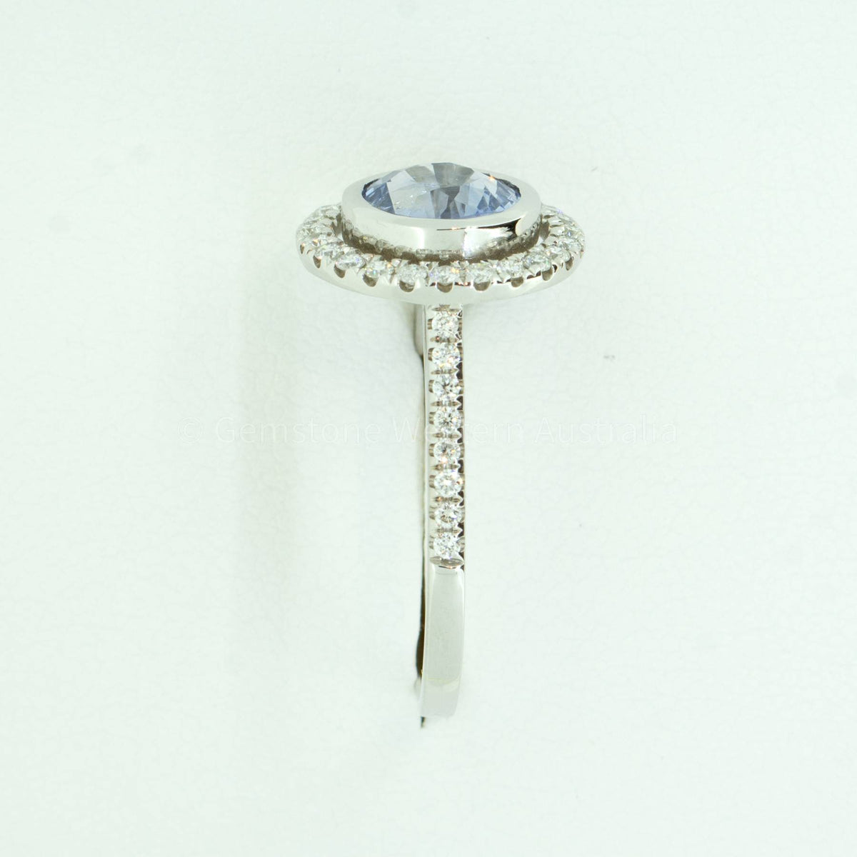 2.06ct Ceylon Light Cornflower Blue Sapphire and Diamond Ring