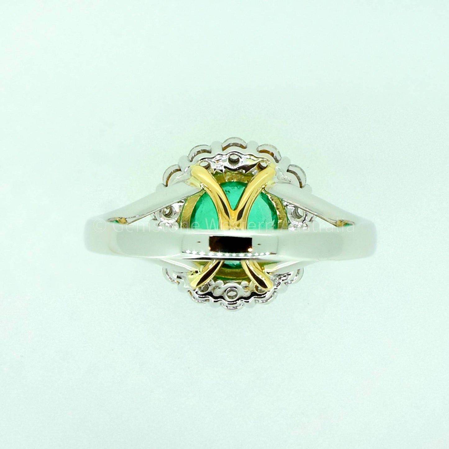 1.50 Carat Colombian Emerald and Diamond Ring - Emerald Halo Ring 18K Gold