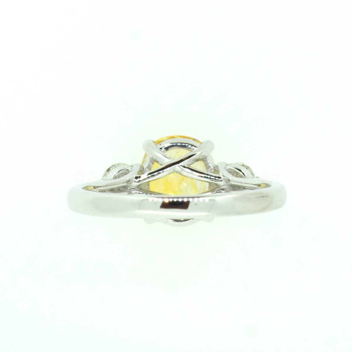Vivid Yellow Sapphire and Diamonds Three Stone Ring in 18ct Gold