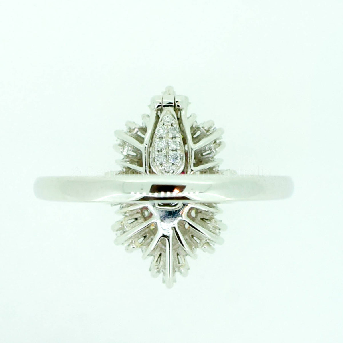 Art Deco Unheated Vivid Red Ruby and Diamonds Ring