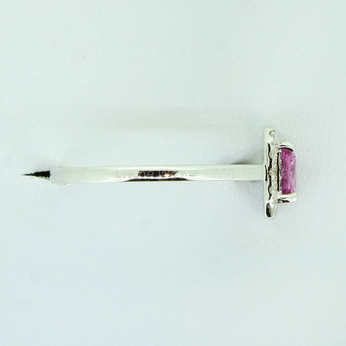 Unheated Natural Pink Sapphire Halo Ring in 18K Gold