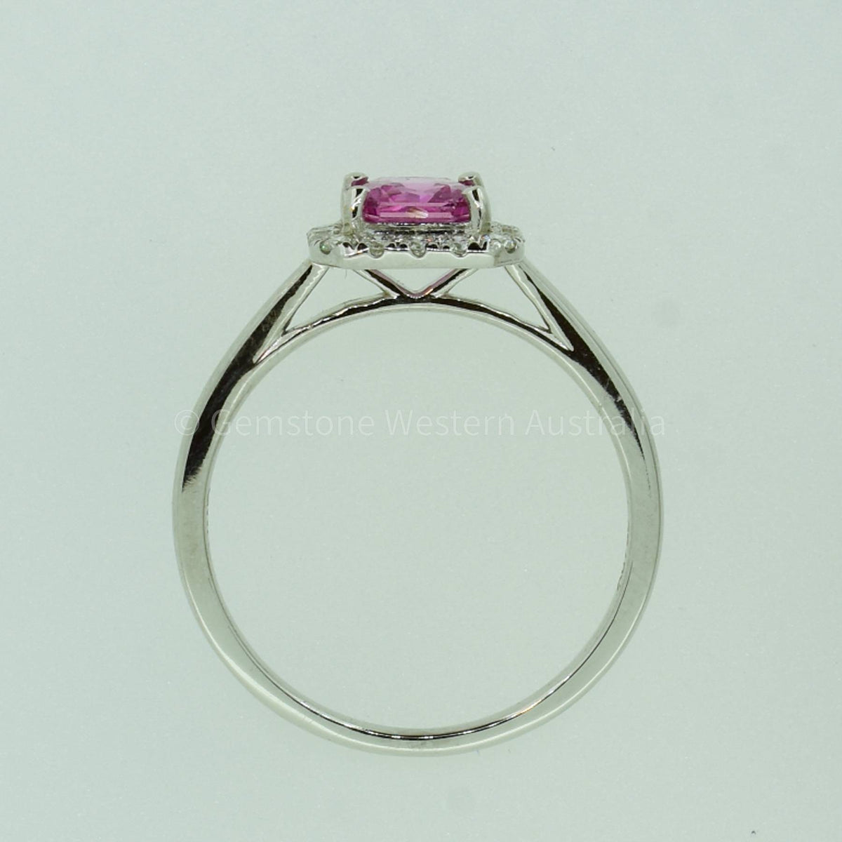 Unheated Natural Pink Sapphire Halo Ring in 18K Gold