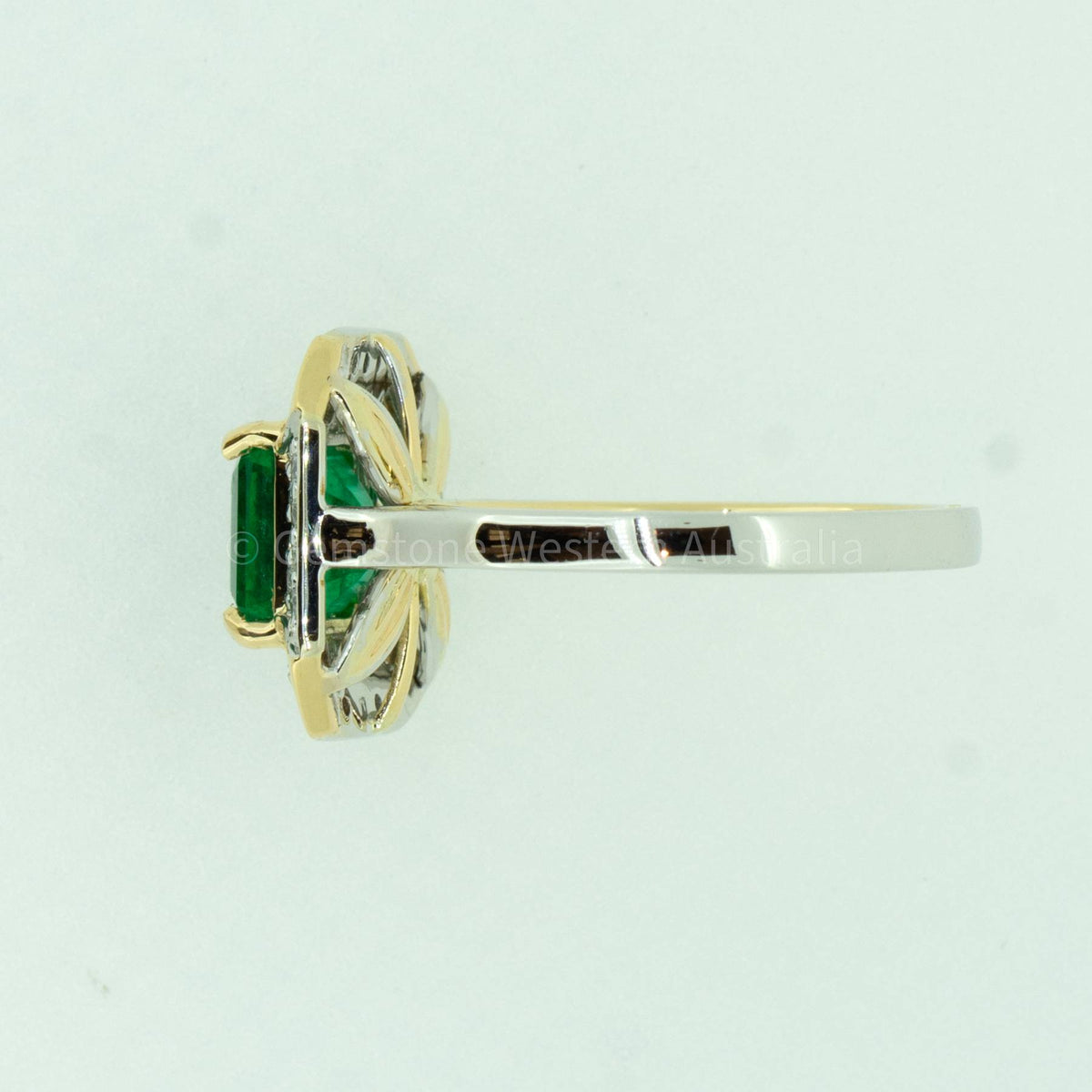Emerald Cut Colombian Emerald and Diamond Statement Ring in 18K Gold