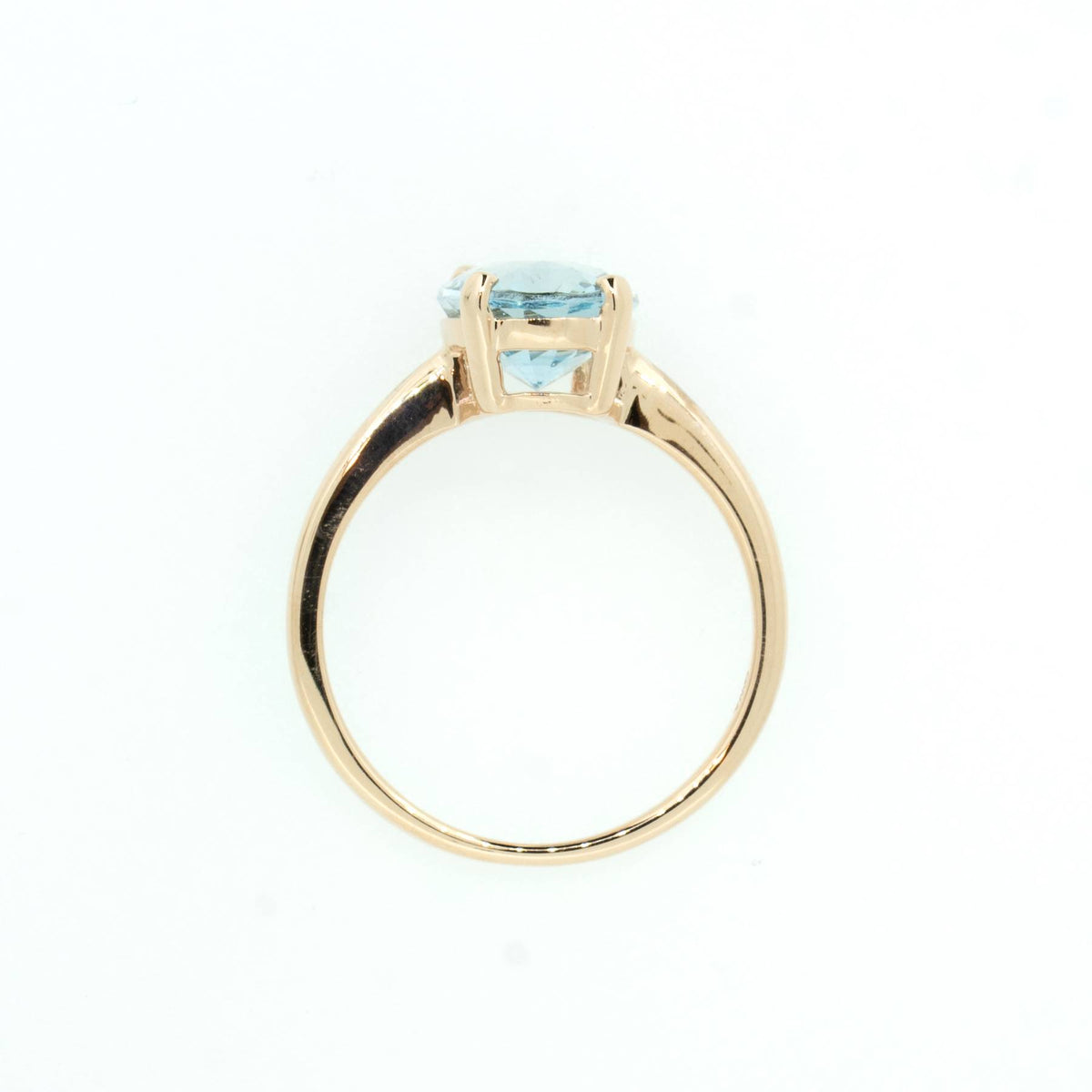 Oval Cut Aquamarine Ring in Rose Gold