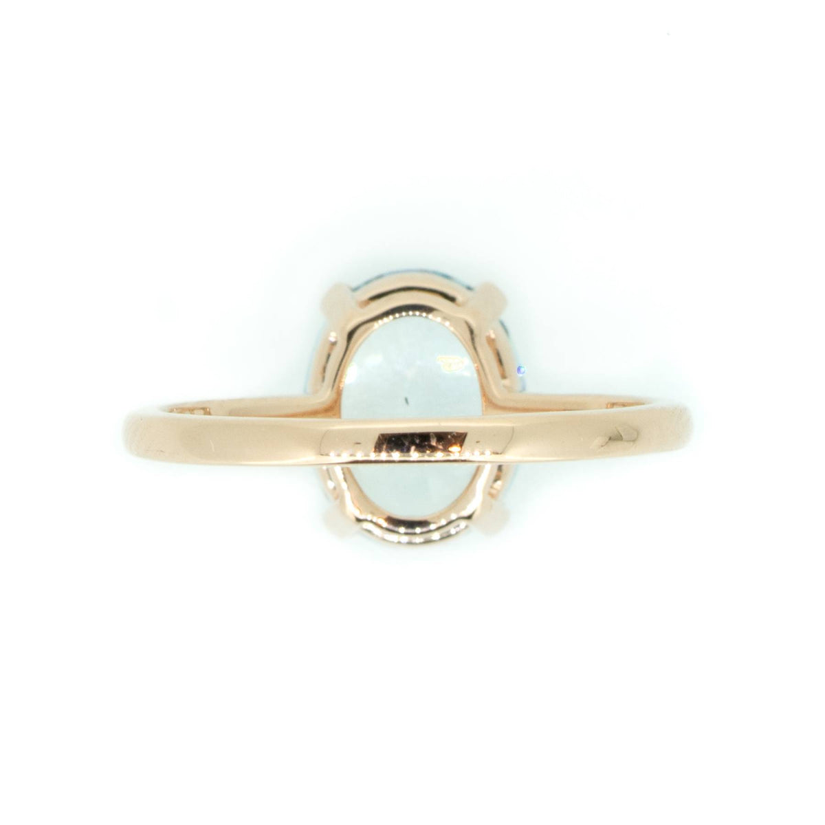 Oval Cut Aquamarine Ring in Rose Gold