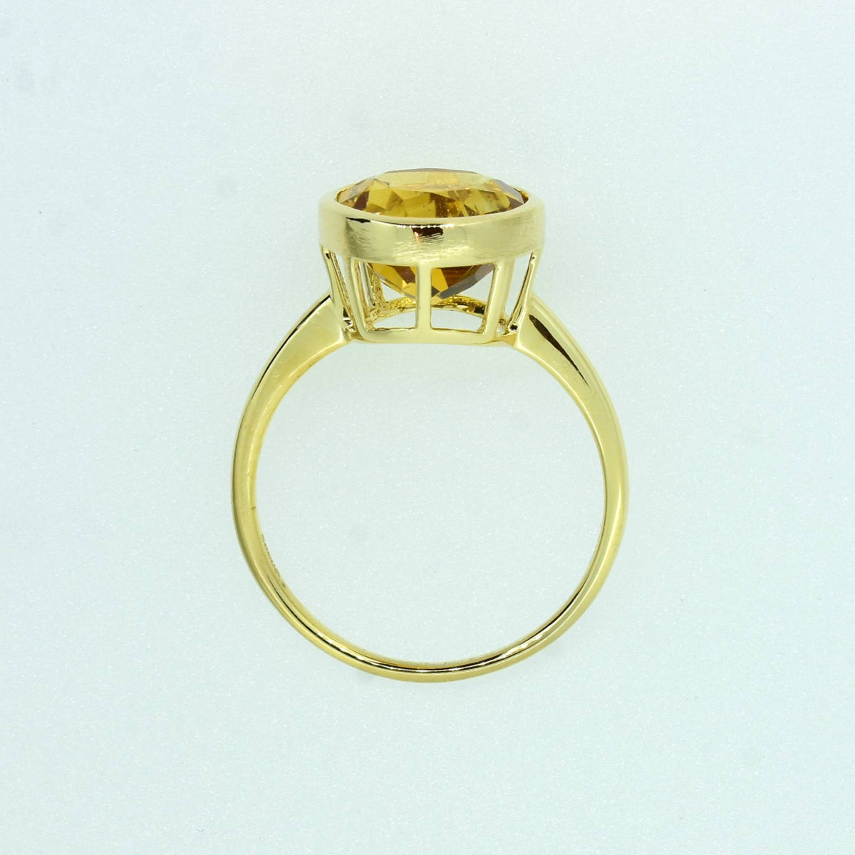 Round Cut Natural Citrine Dress Cocktail Ring in 9K Yellow Gold