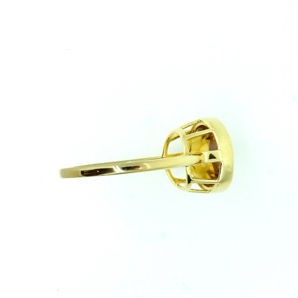 Round Cut Natural Citrine Dress Cocktail Ring in 9K Yellow Gold