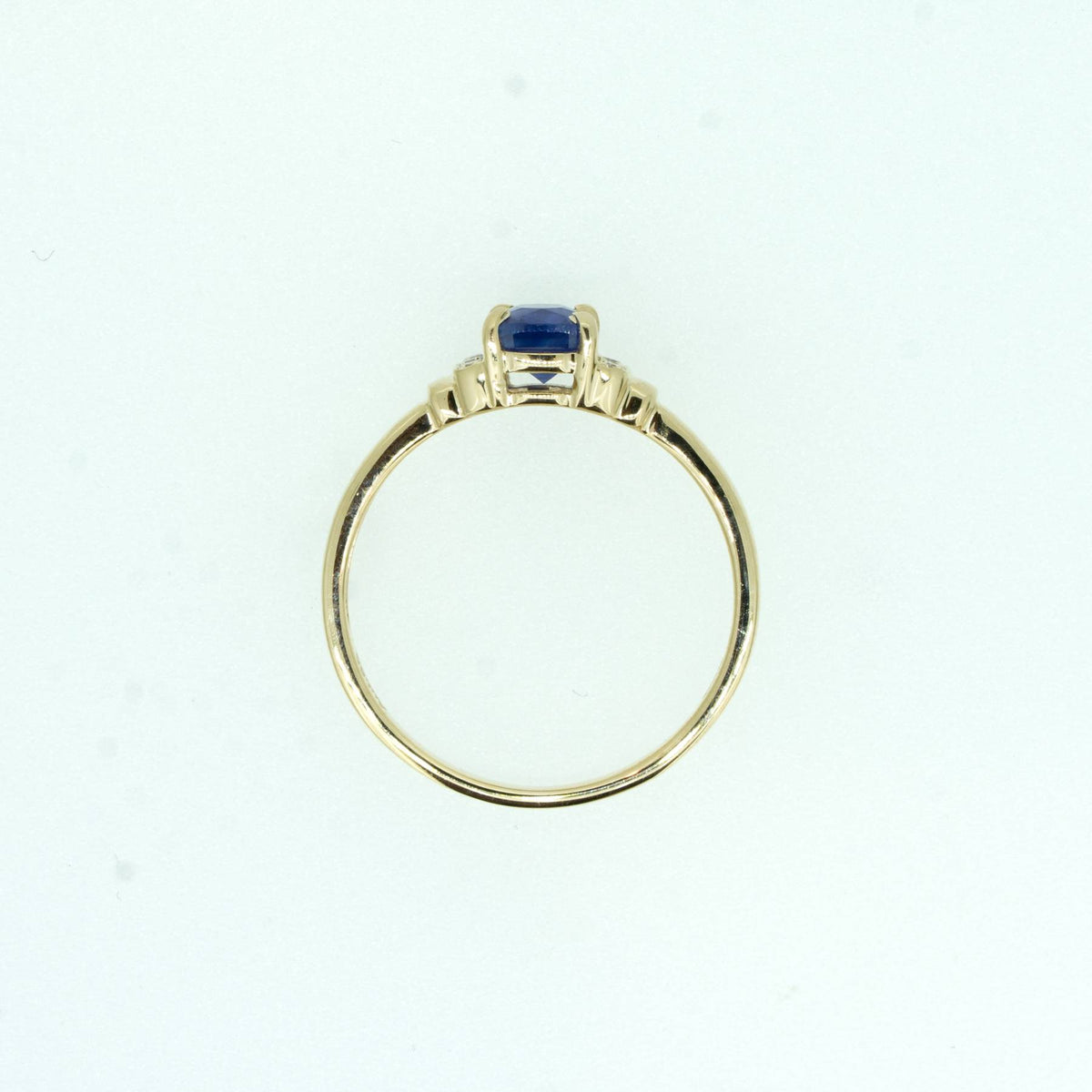 Natural Unheated Sapphire and Diamonds Ring