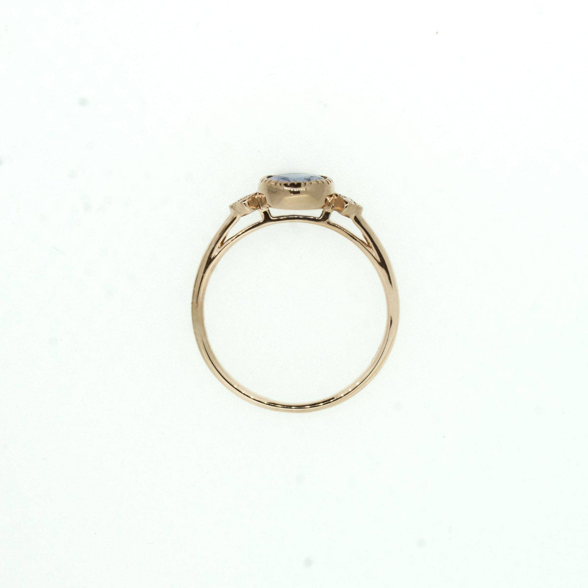 Ceylon Blue Sapphire and Diamonds Ring in Rose Gold