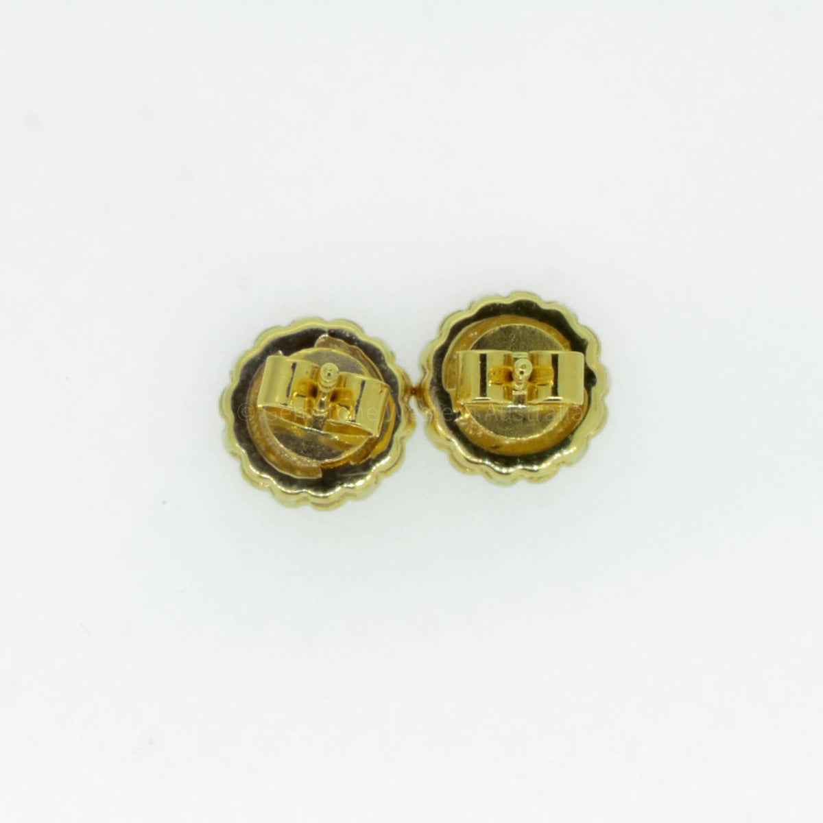 Colombian Emerald Diamond Halo Stud Earrings 18K Yellow Gold