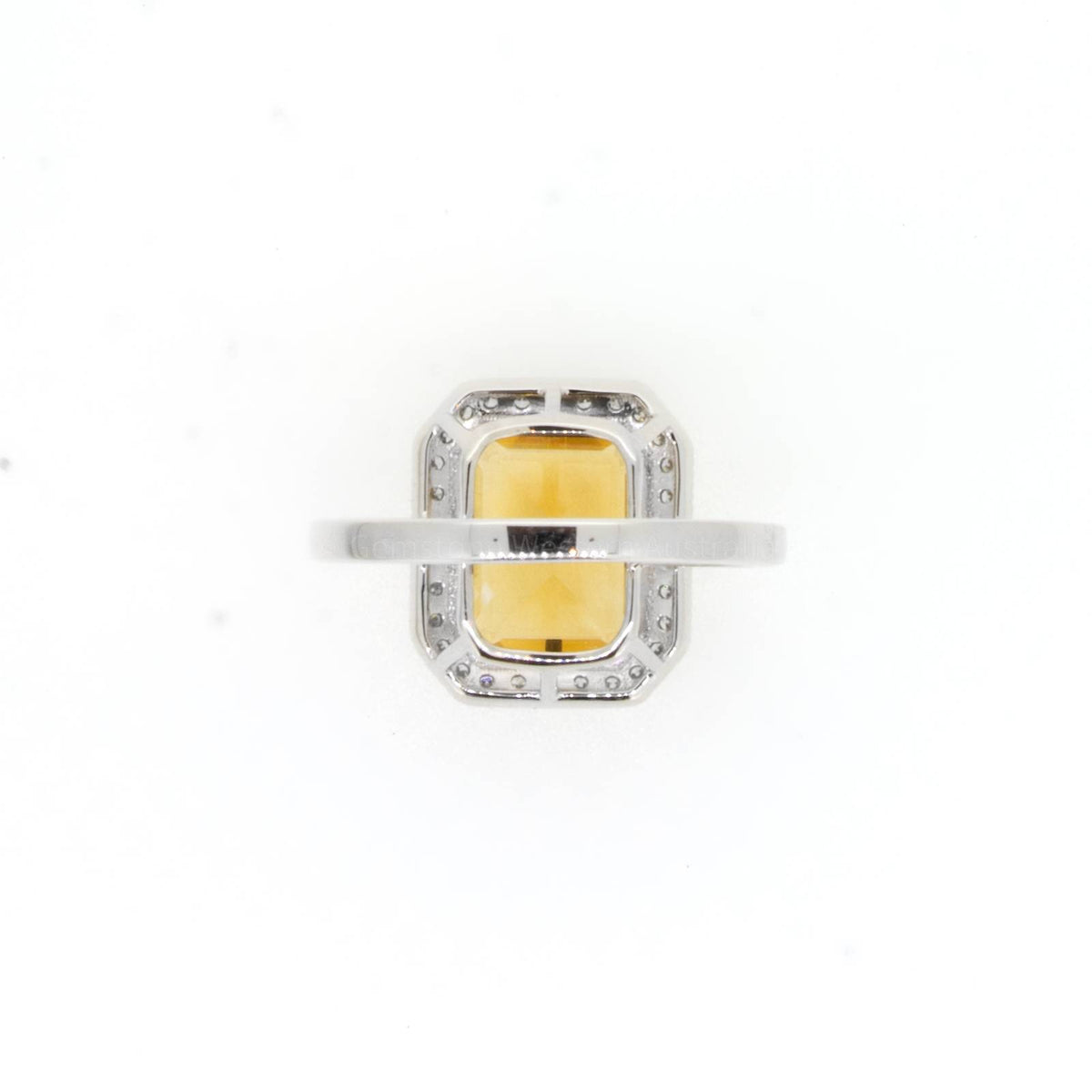 18K Gold Citrine and Diamond Halo Ring