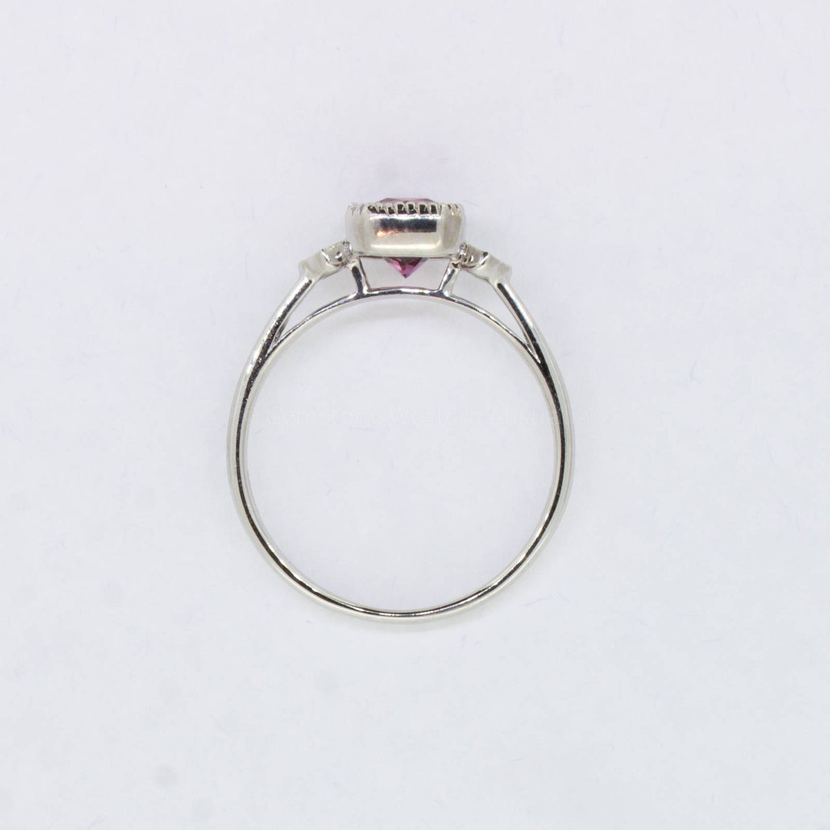 1.12ct Unheated Padparadscha Sapphire and Diamonds Ring