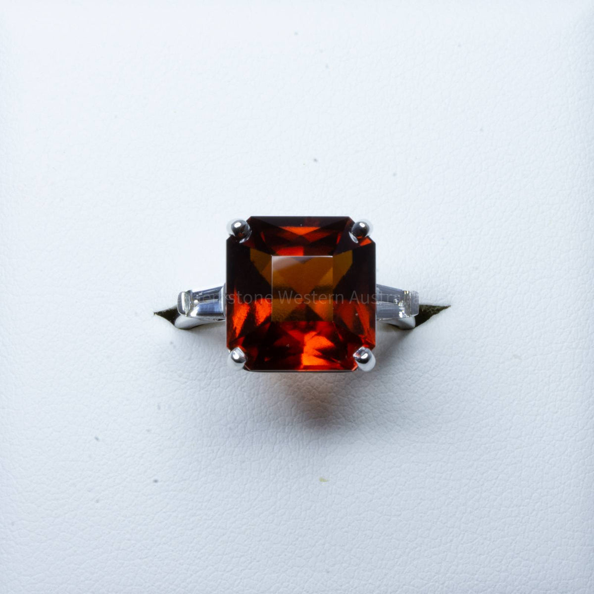 Large 12 Carats Natural Garnet Cocktail Dress Ring in White Gold