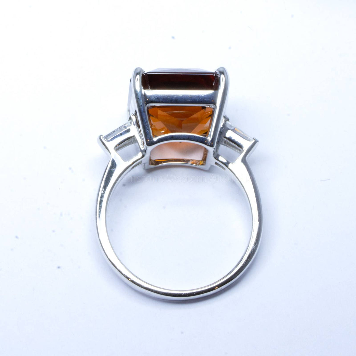 Large 12 Carats Natural Garnet Cocktail Dress Ring in White Gold