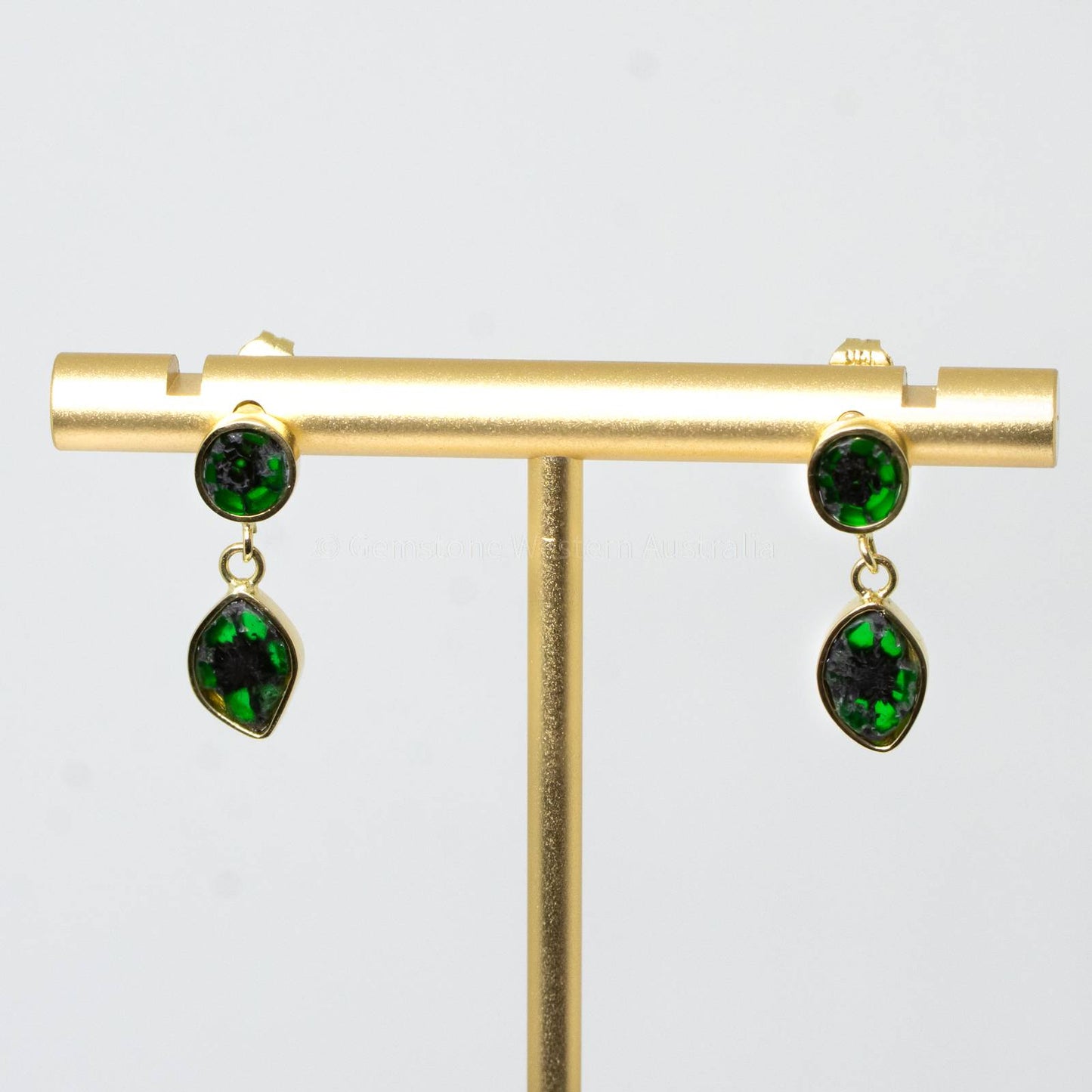 Exclusive and Unique Natural Colombian Emerald Trapiche Earrings in 18K