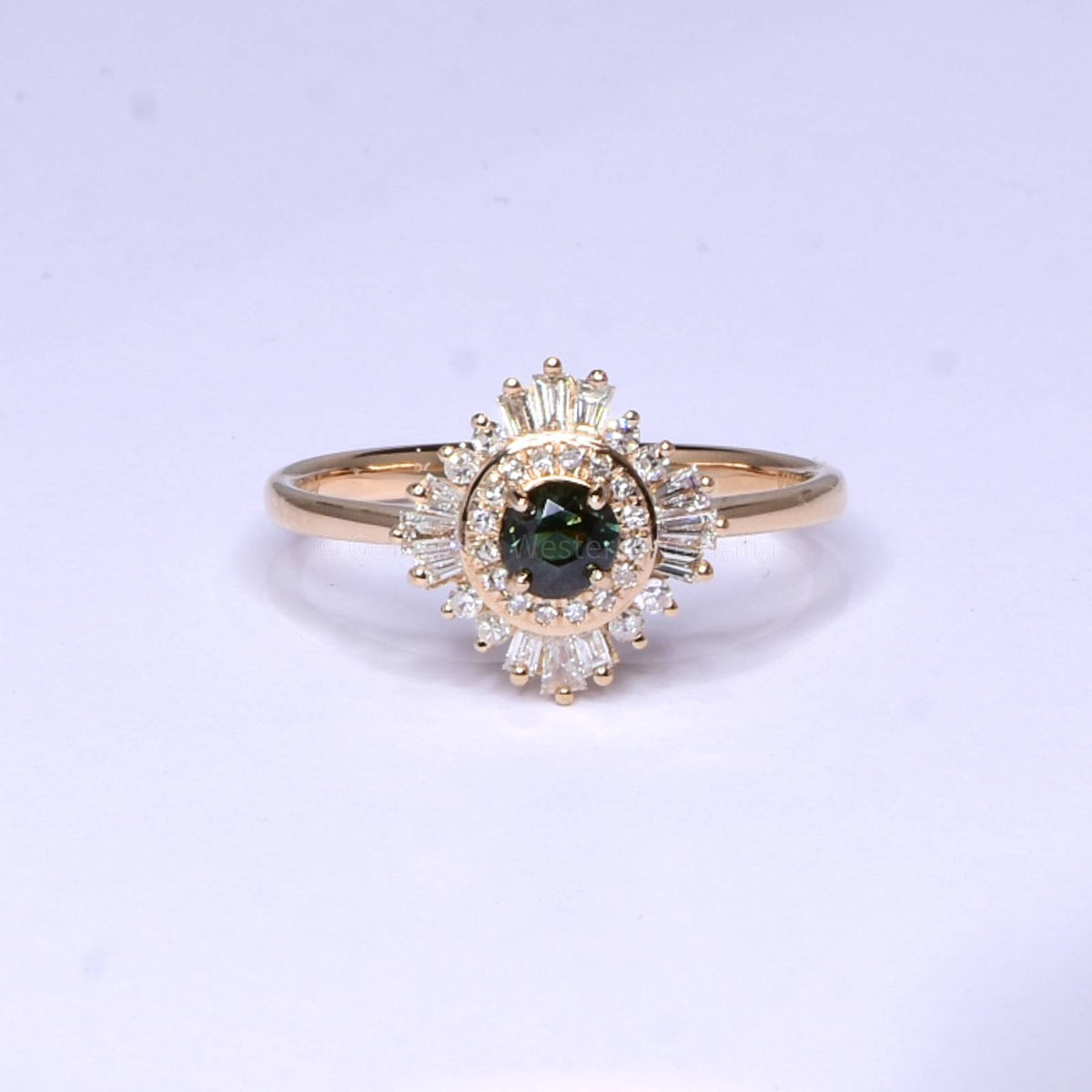Natural Alexandrite Ring - Art Deco Alexandrite Ring 18K Rose Gold