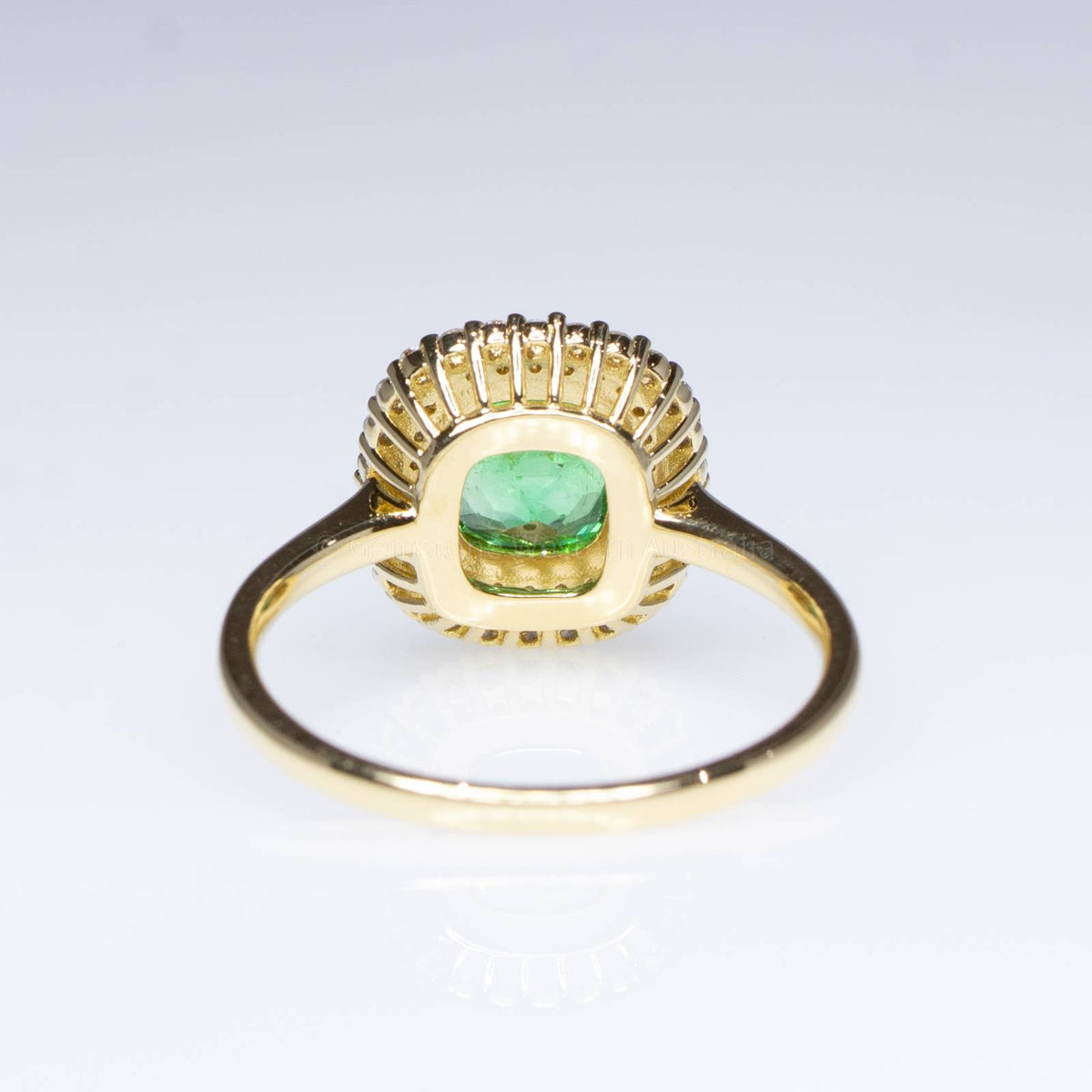 Colombian Emerald Halo Ring Double Halo Engagement Dress Ring 18K