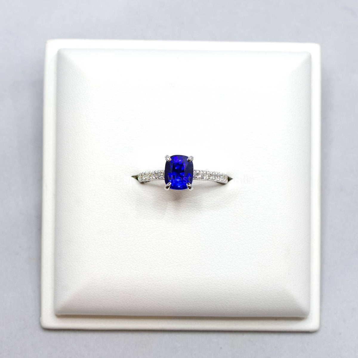 2.67ct Natural Sapphire Ring Solitaire Sapphire Engagement Ring 18K White Gold