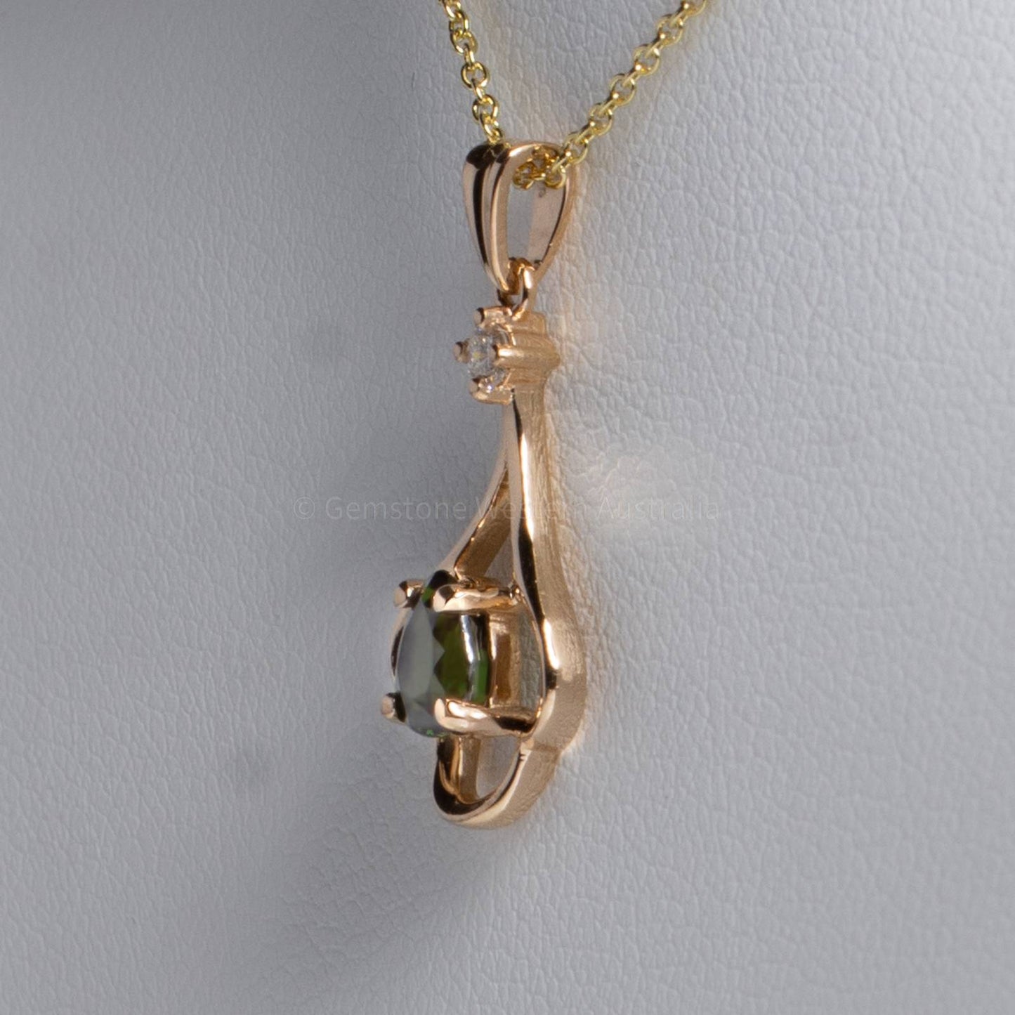Natural Alexandrite Pendant Alexandrite Diamond Pendant 18K Rose Gold