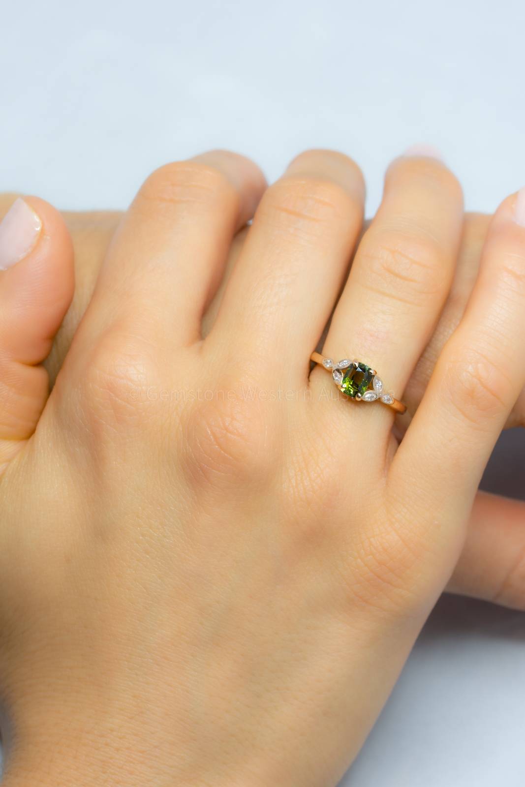 Genuine Natural Alexandrite Ring Alexandrite Diamond Ring 18K Gold