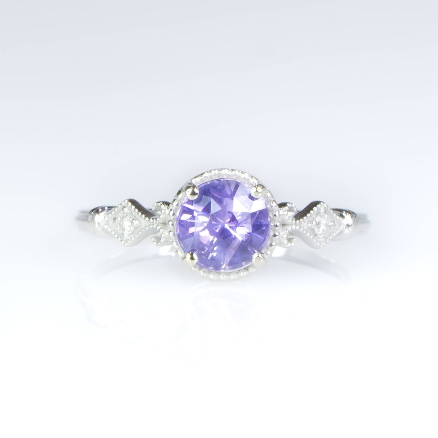 1 Carat Violet Sapphire Ring Violet Sapphire Diamond Ring