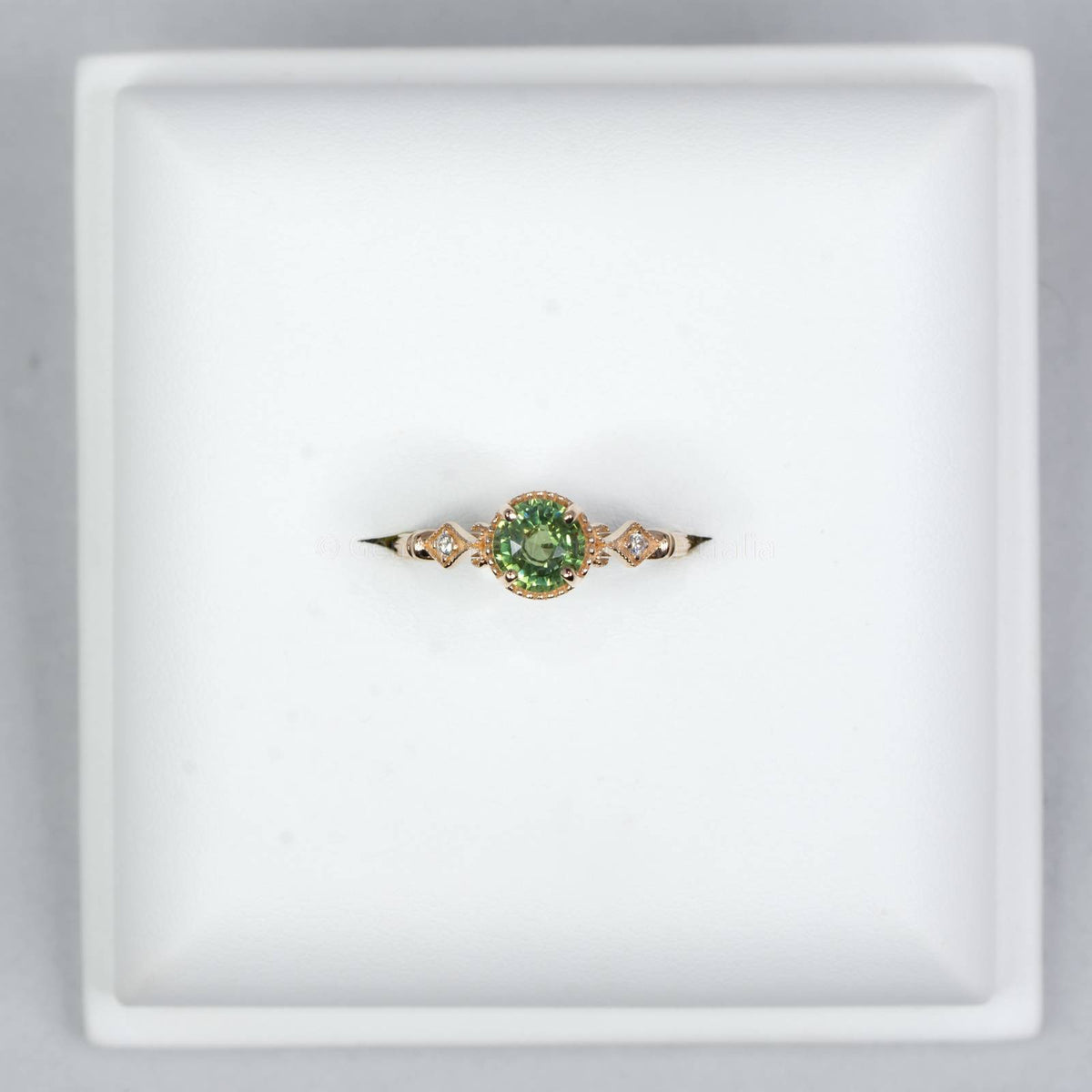 1 Carat Green Sapphire Ring Green Sapphire Diamond Ring