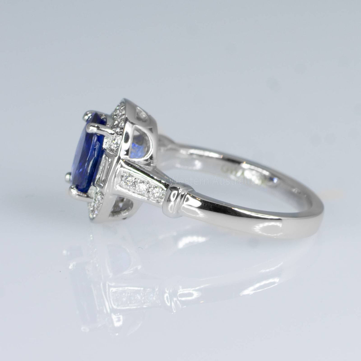 Art Deco sapphire and Diamonds Ring 18K Gold