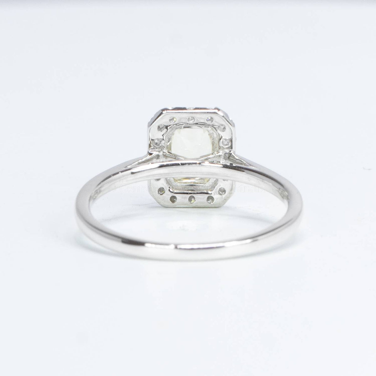 Yellow Sapphire Halo Engagement Ring 18K White Gold