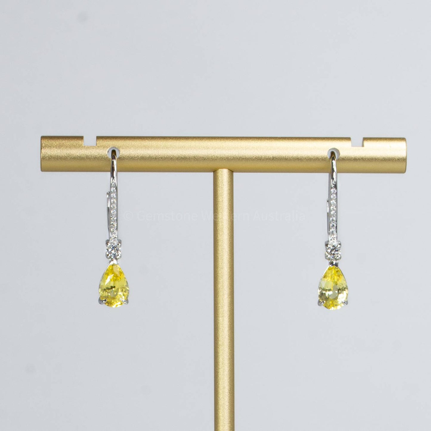 Natural Unheated Yellow Sapphire Dangle Earrings Yellow Sapphire Diamond Earrings